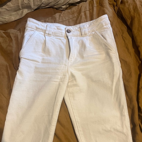 Sezane Women's Organic Textile Manu Trousers Flecked Ecru Pants - Picture 14 of 15